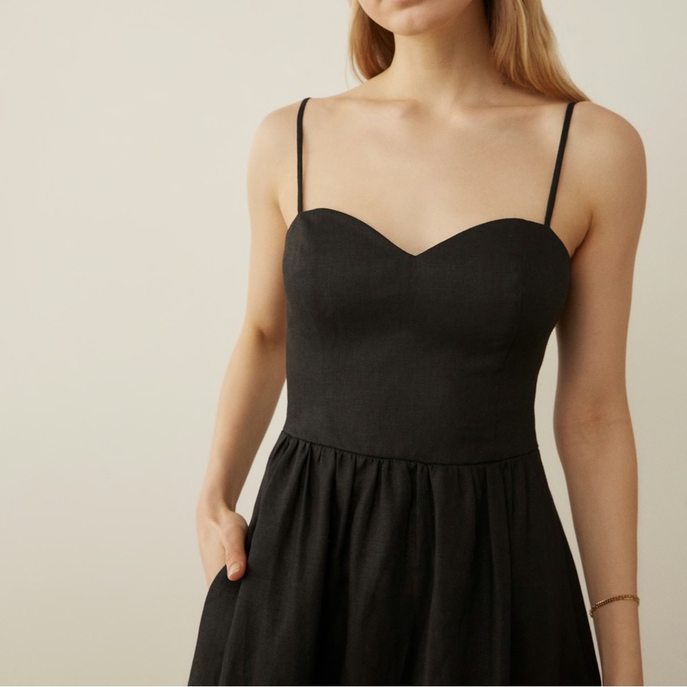 Reformation Zander Linen Midi Dress Sz  10 - Picture 14 of 14